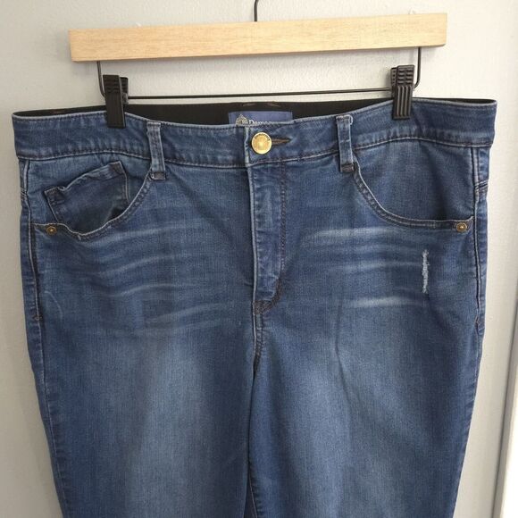 Democracy Jeans Size 16 Ab Technology Skinny Distressed Mid Rise Medium Wash - Picture 2 of 9
